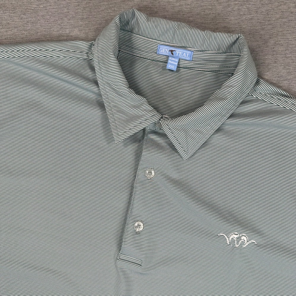 GenTeal Polo Shirt Mens XXL Performance Green White Striped Short Slv Golf Top